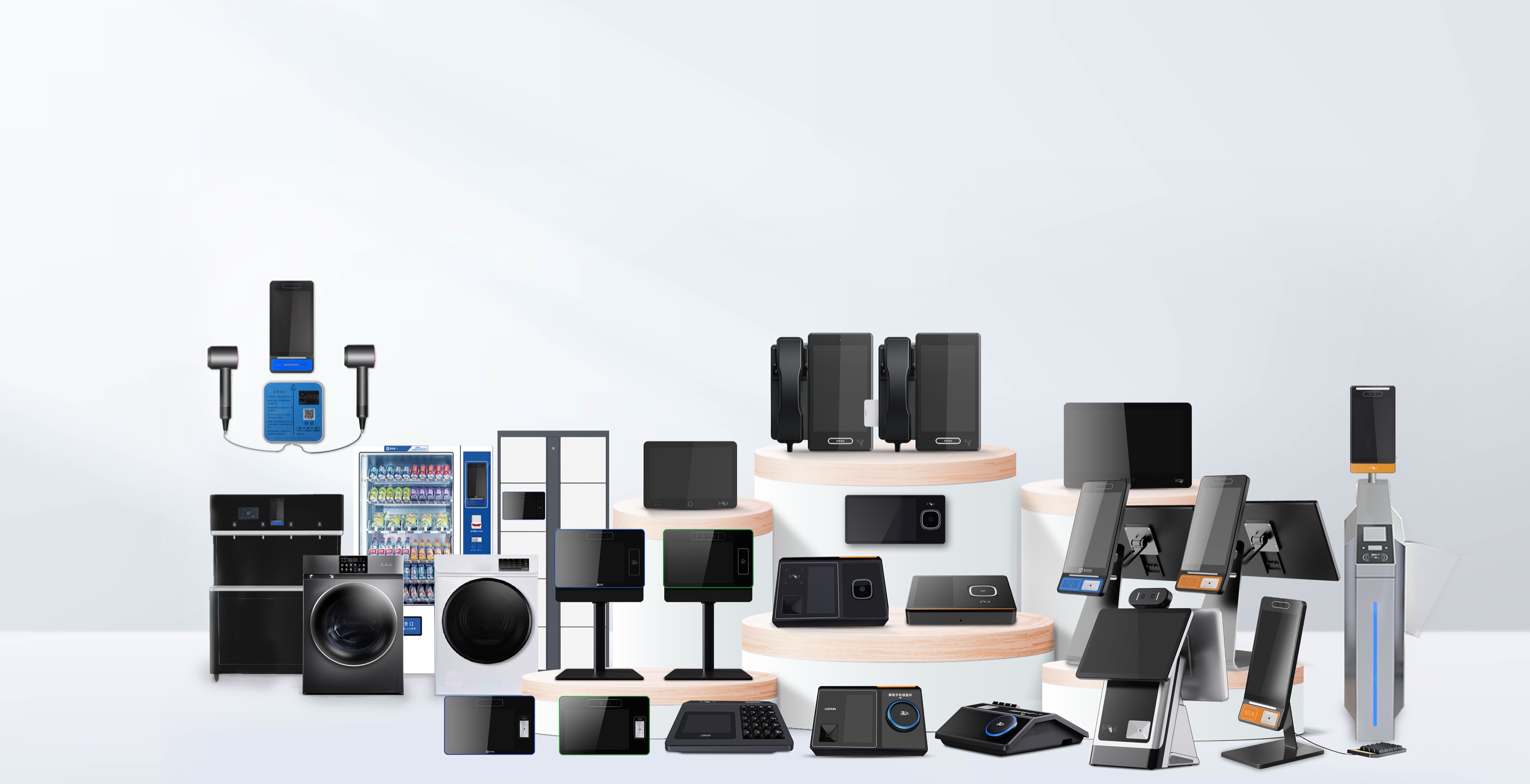 Desk with leather desk pad, walnut desk organizer, wireless keyboard and mouse, and porcelain mug.